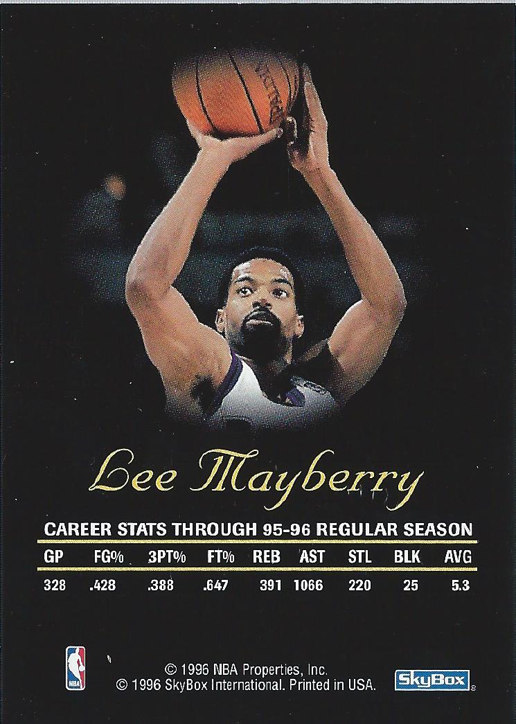 1996-97 SkyBox Premium Autographics #46 Lee Mayberry back image