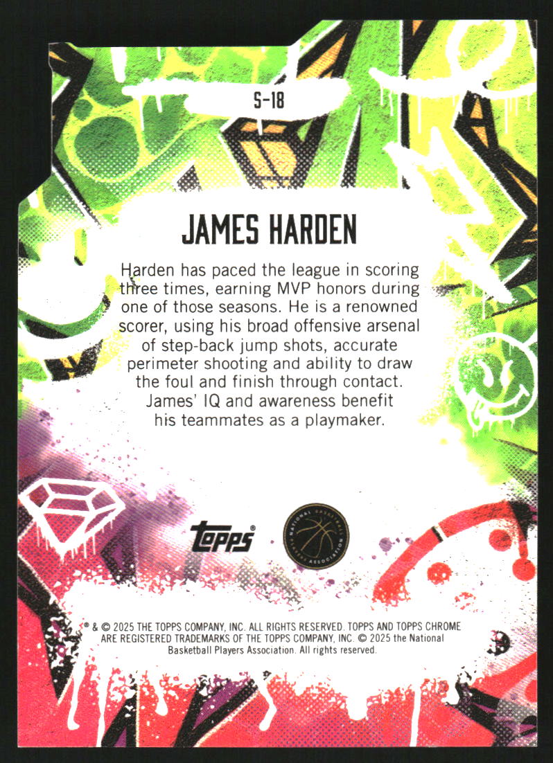 2024-25 Finest Showstoppers Gold Refractors #S18 James Harden on