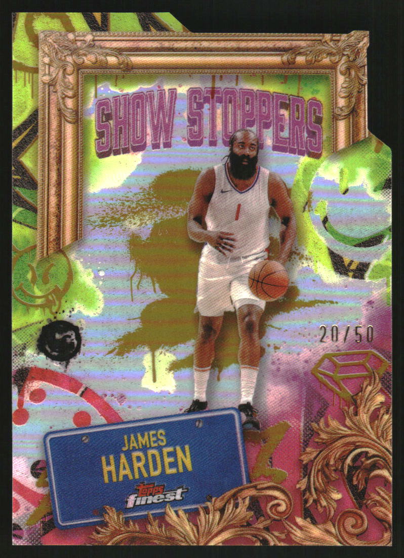 2024-25 Finest Showstoppers Gold Refractors #S18 James Harden on