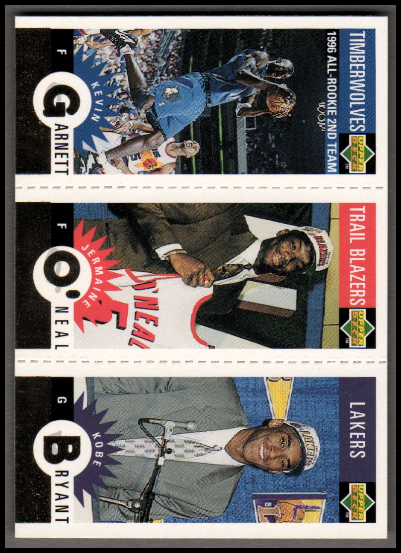 1996-97 Collector's Choice Mini-Cards Gold #M129 Kobe Bryant/Jermaine O'Neal/Kevin Garnett