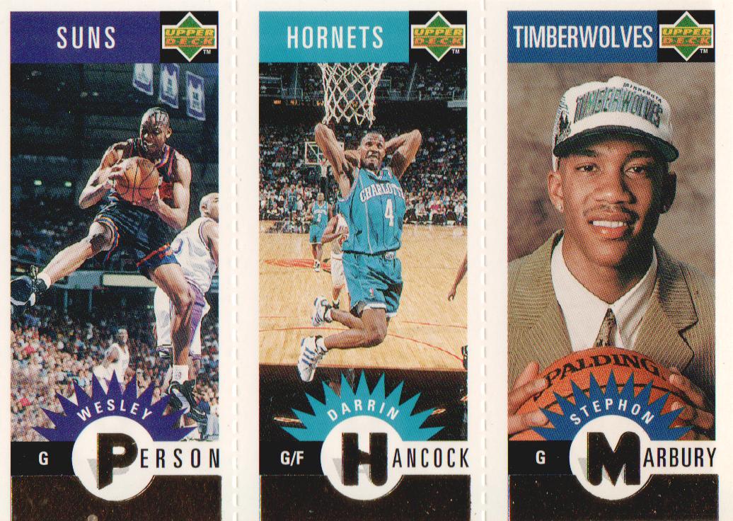 1996-97 Collector's Choice Mini-Cards Gold #M140 Stephon Marbury/Darrin Hancock/Wesley Person