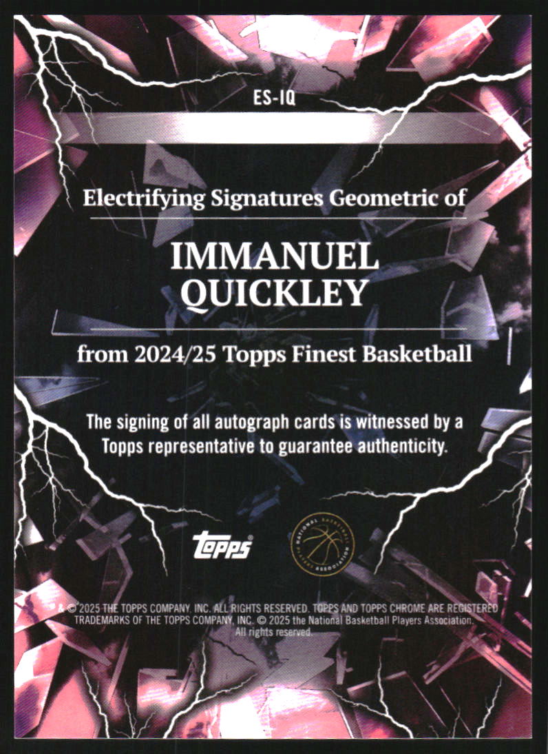 2024-25 Finest Electrifying Signatures Geometric Refractors #ESIQ Immanuel Quickley