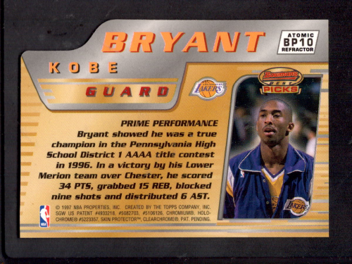 2006-07 Bowman Elevation Executive Level Relics Red #RKB Kobe Bryant - NM-MT