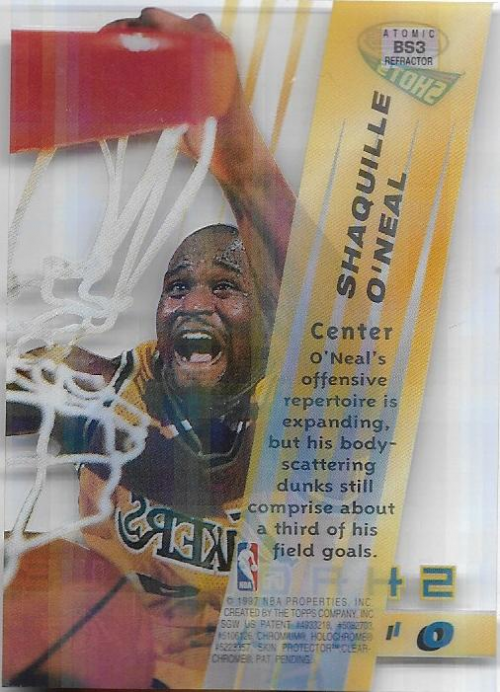 1996-97 Bowman's Best Shots Atomic Refractors #BS3 Shaquille O'Neal back image