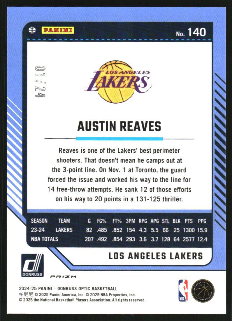 2024-25 Donruss Optic Choice Blue #140 Austin Reaves
