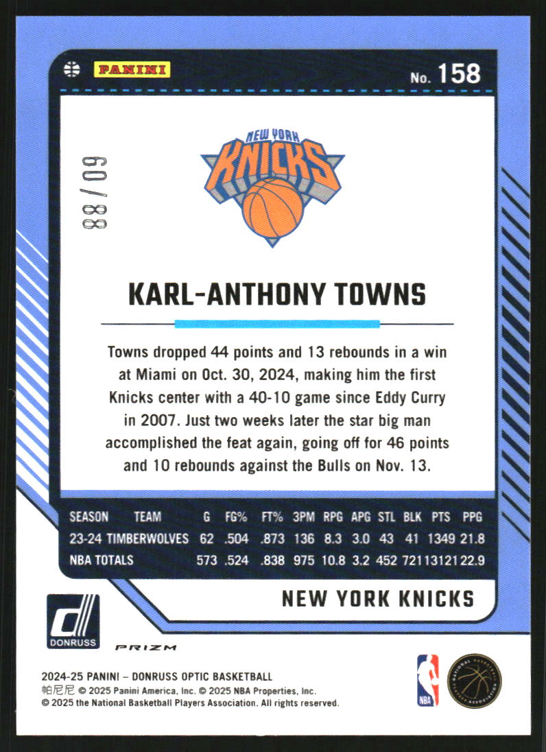2024-25 Donruss Optic Choice Red #158 Karl-Anthony Towns