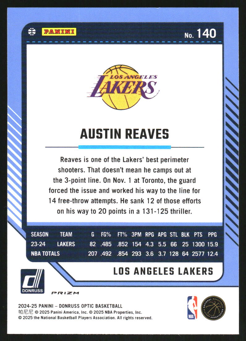 2024-25 Donruss Optic Holo #140 Austin Reaves