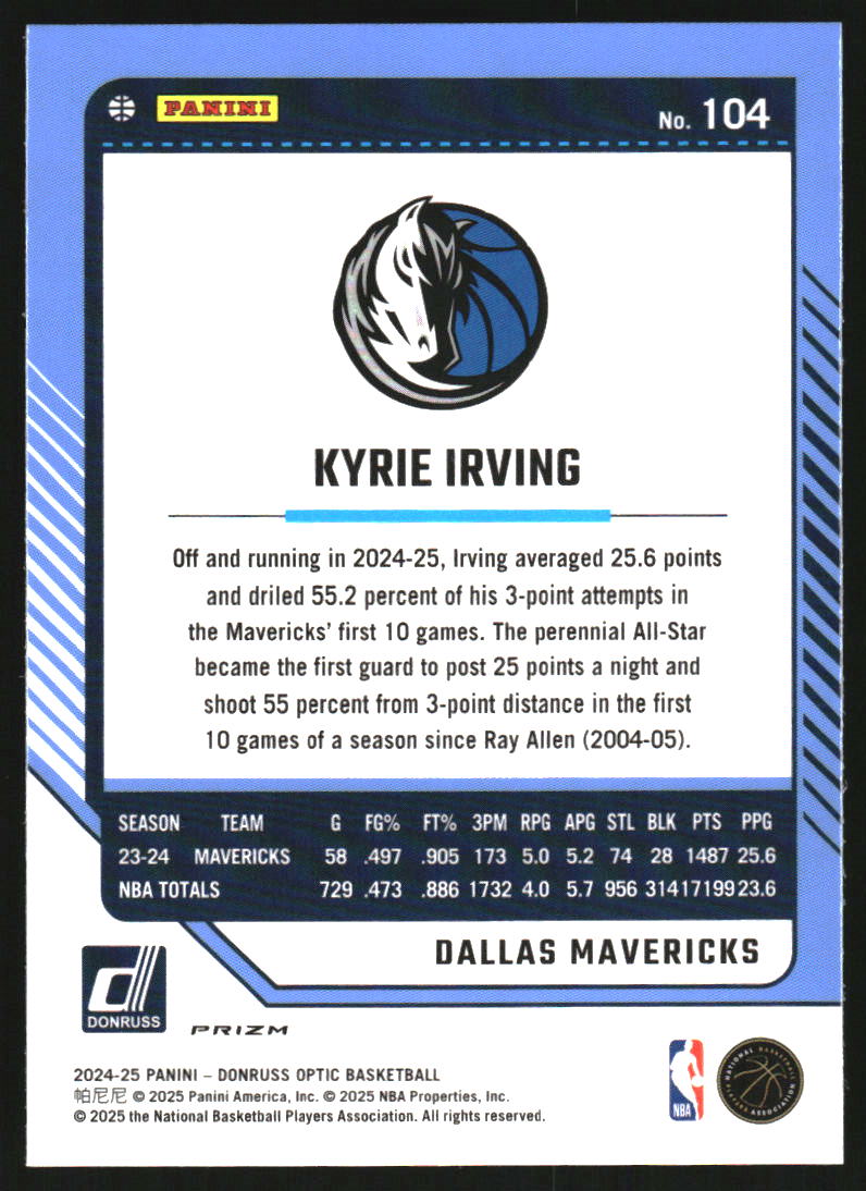 2024-25 Donruss Optic Hyper Pink #104 Kyrie Irving