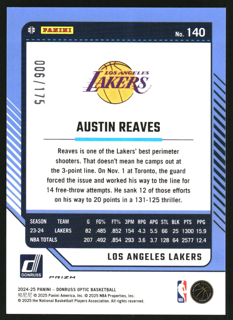 2024-25 Donruss Optic Orange #140 Austin Reaves