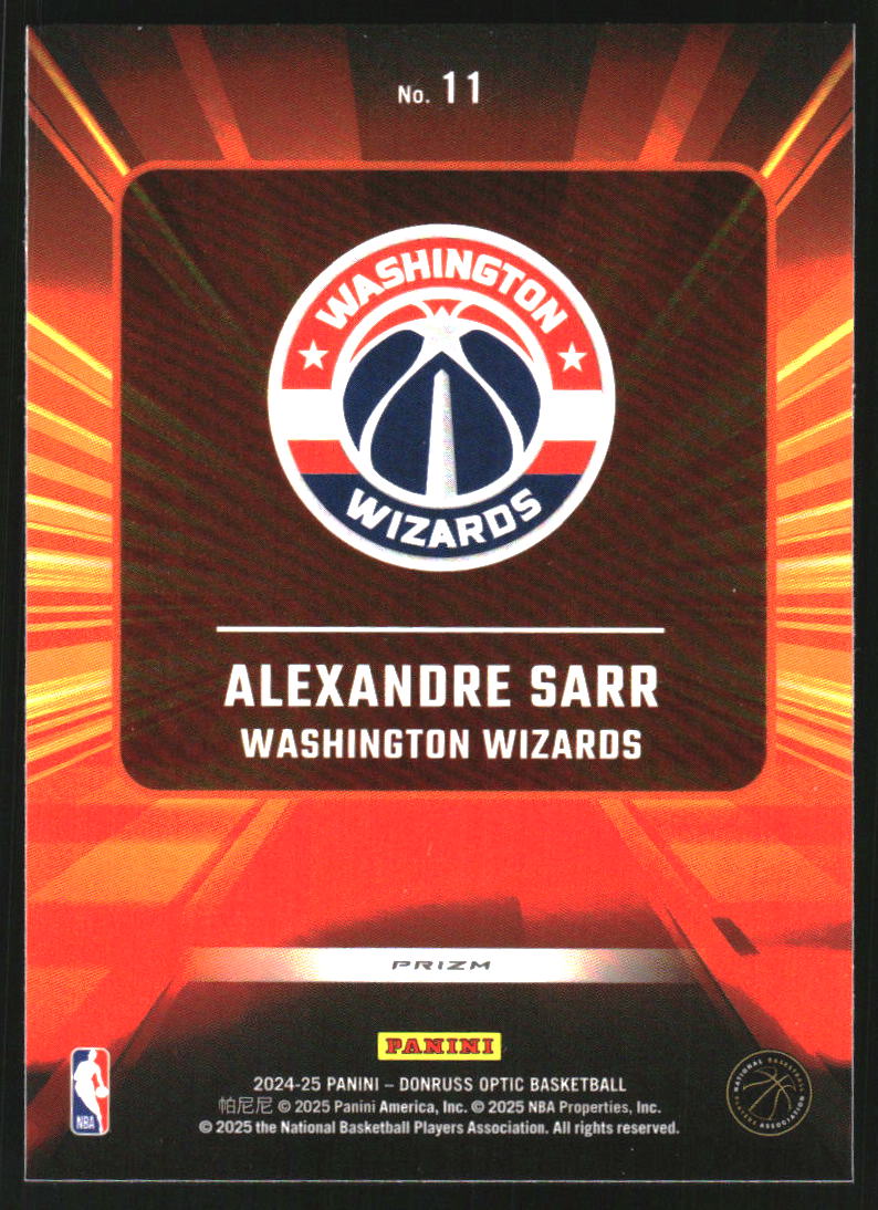 2024-25 Donruss Optic Express Lane Purple #11 Alexandre Sarr
