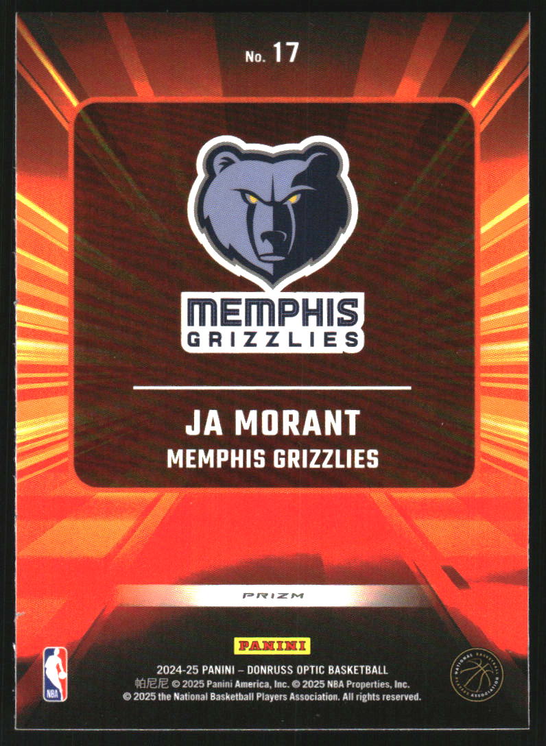 2024-25 Donruss Optic Express Lane Purple #17 Ja Morant