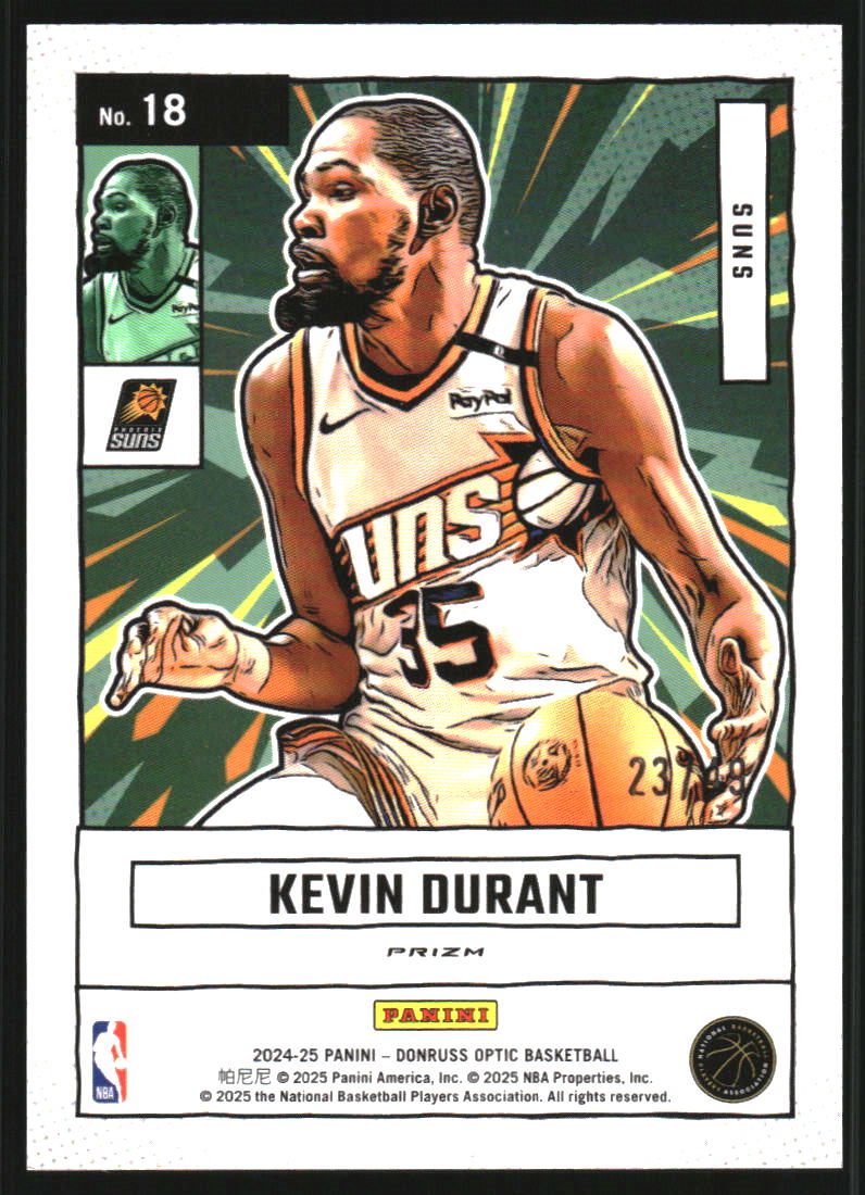 Carte Panini Donruss 2024-25 Kevin Durant #20sp - Équipe USA Olympique - Gradée PSA 9
