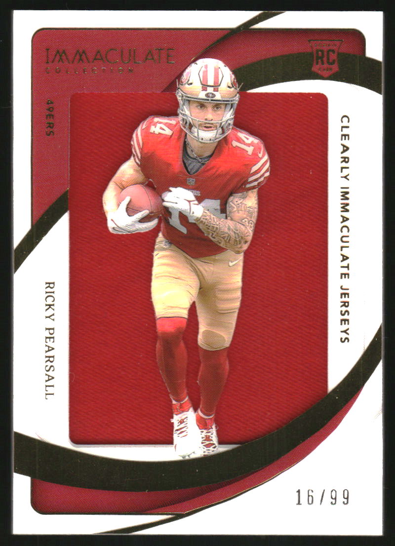 2024 Immaculate Collection Clearly Immaculate Rookie Jerseys #35 Ricky Pearsall Jersey /99