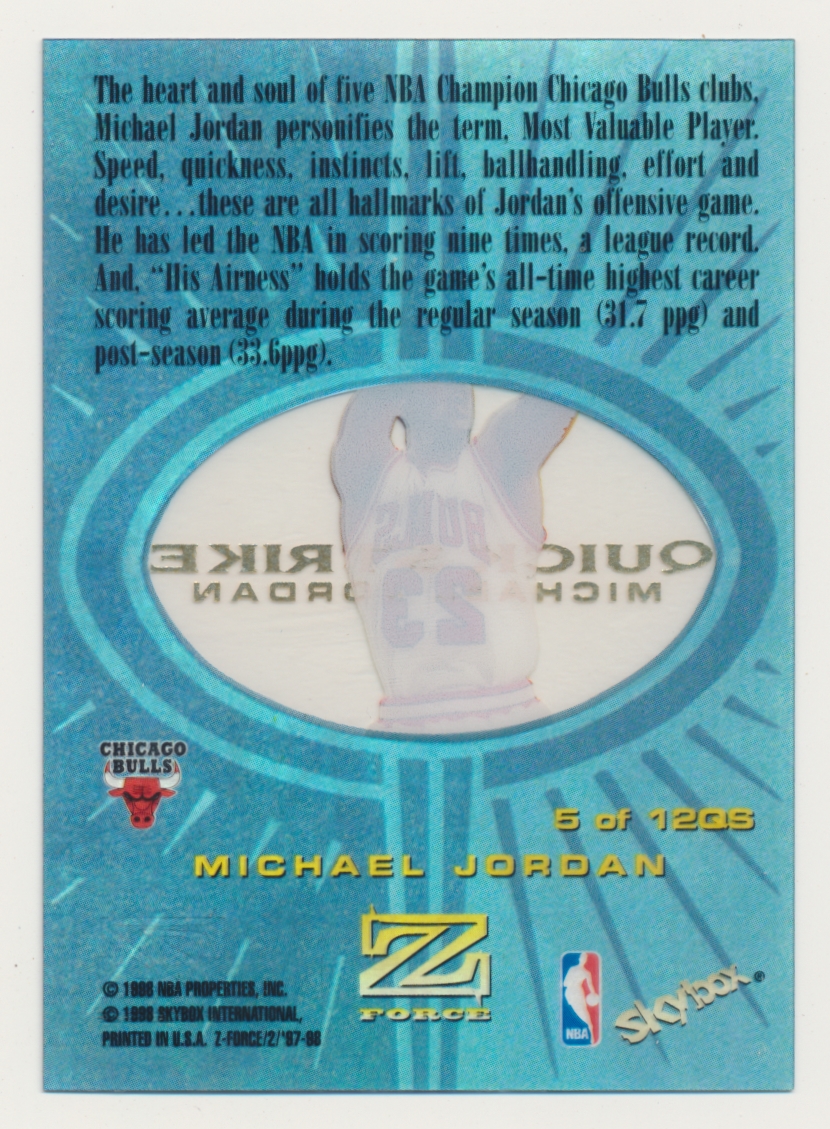 1997-98 Z-Force Quick Strike #5 Michael Jordan - NM-MT - Burbank 