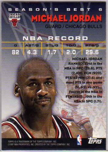 1997-98 Topps Season's Best #SB6 Michael Jordan - - Shooting Stars