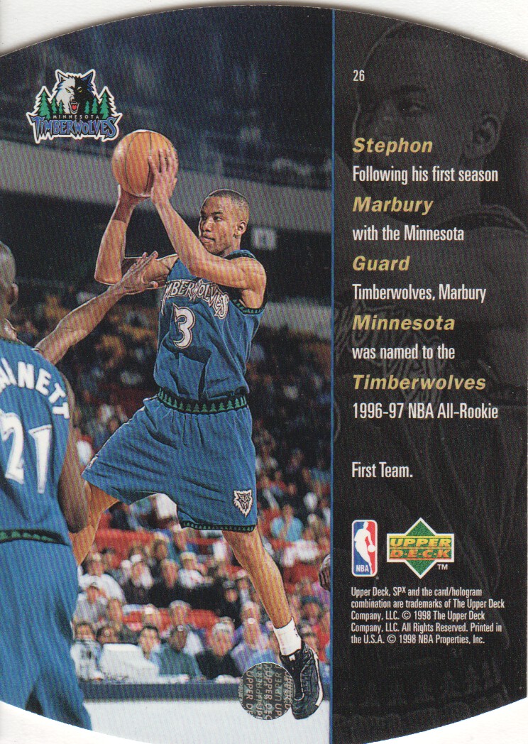 1997-98 SPx Sky #26 Stephon Marbury back image