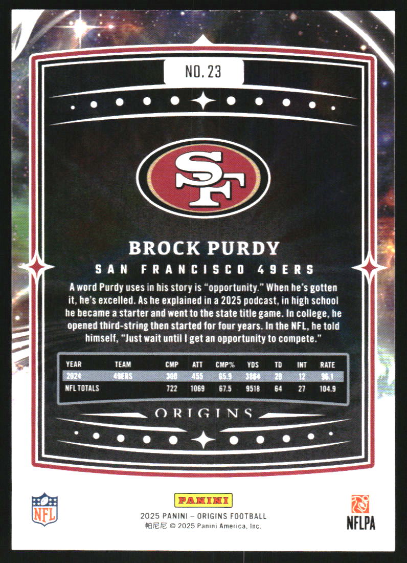 2025 Panini Origins #23 Brock Purdy