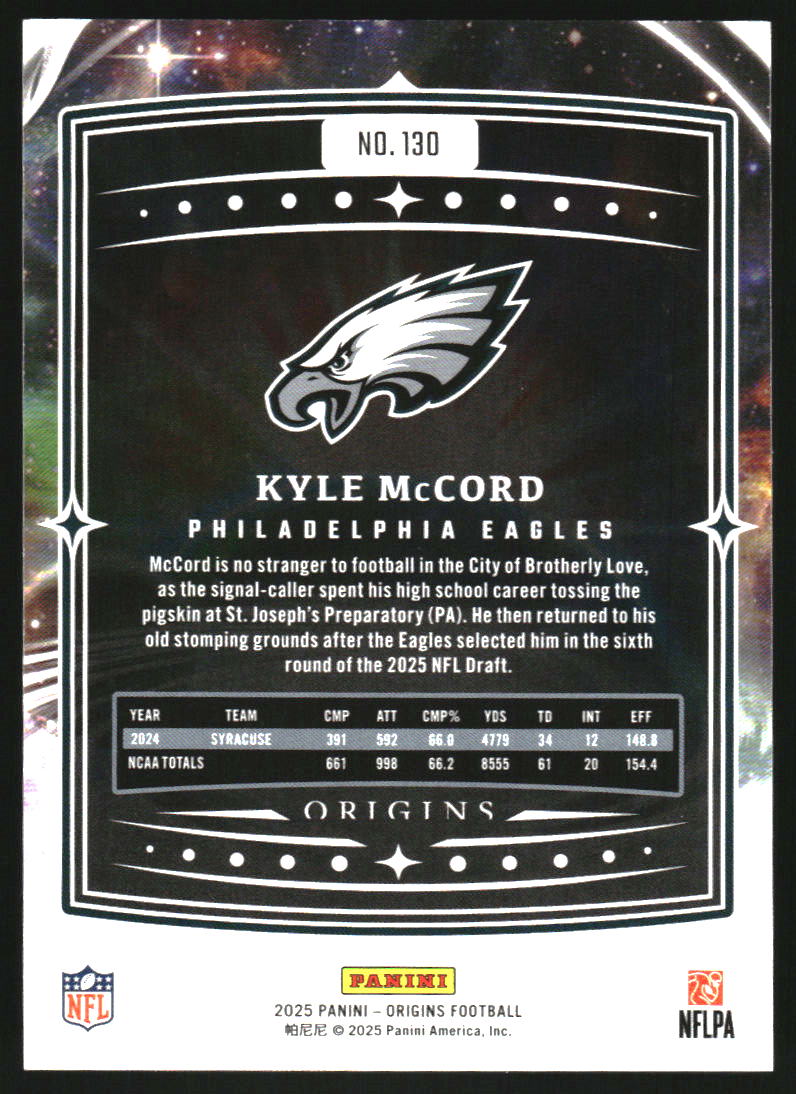 2025 Panini Origins Orange #130 Kyle McCord /149
