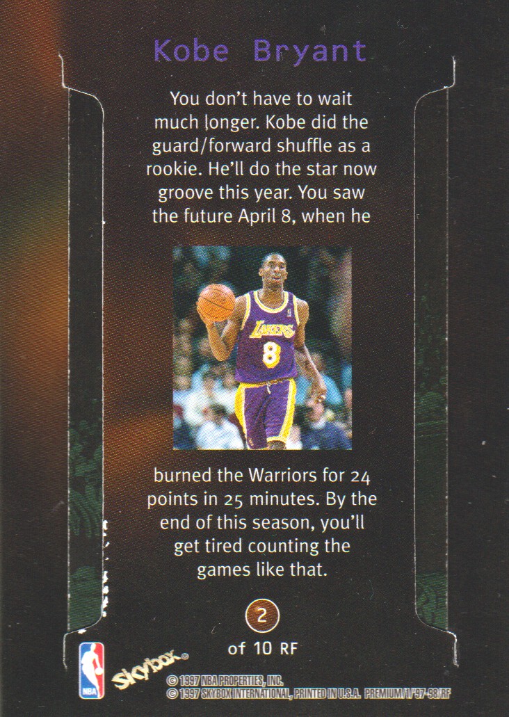 1997-98 SkyBox Premium Rock 'n Fire #2 Kobe Bryant - NM-MT
