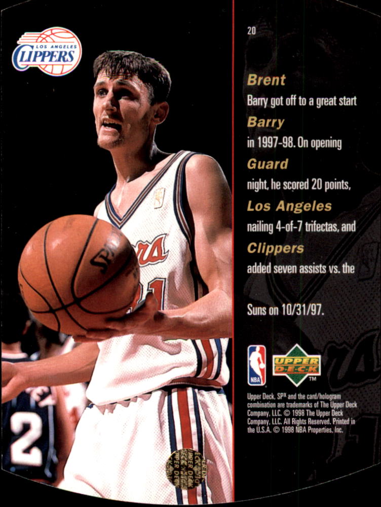 1997-98 SPx #20 Brent Barry - NM-MT