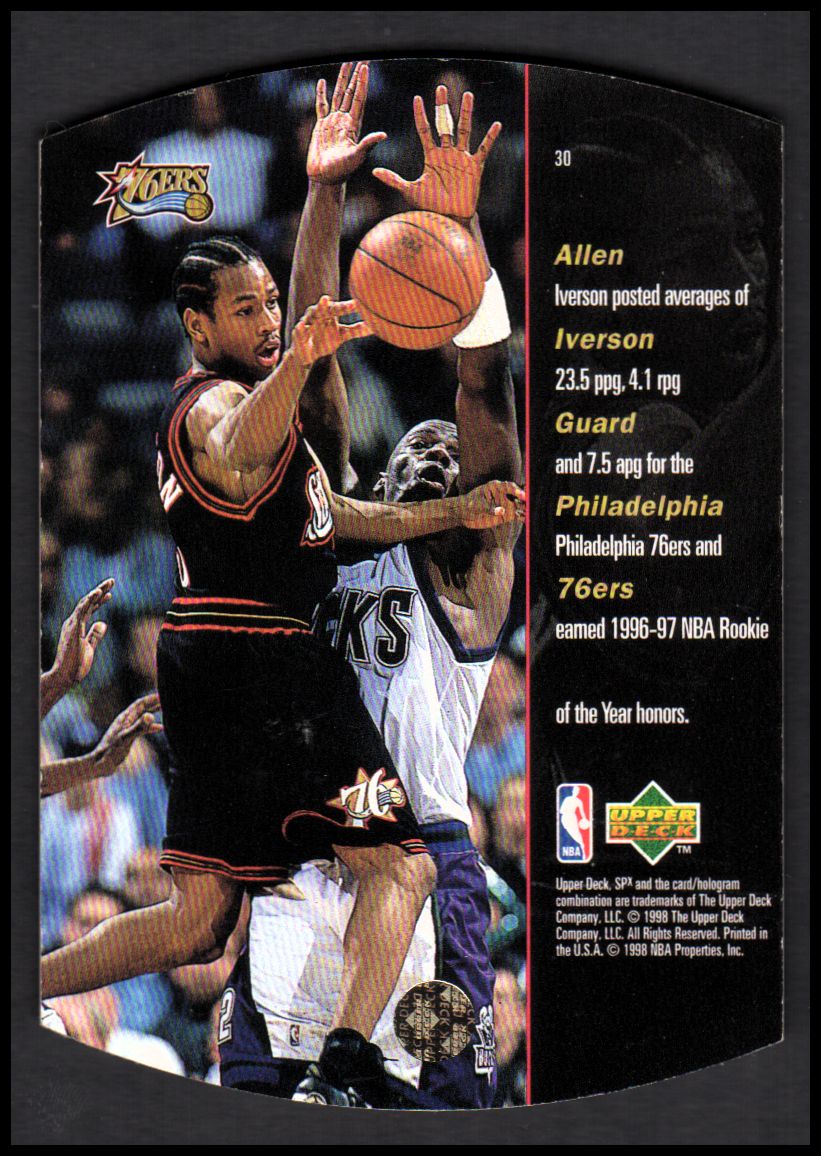 1997-98 SPx #30 Allen Iverson back image