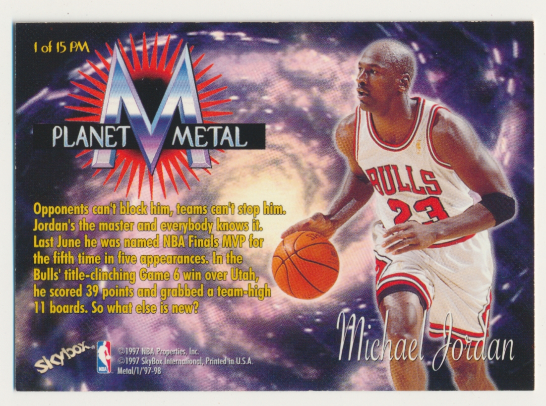 1997-98 Metal Universe Planet Metal #1 Michael Jordan - NM-MT 