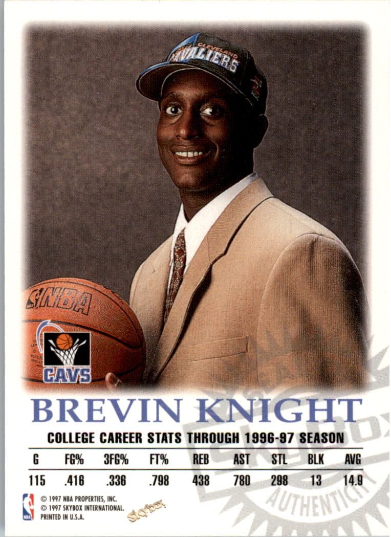 1997-98 SkyBox Premium Autographics #63 Brevin Knight back image