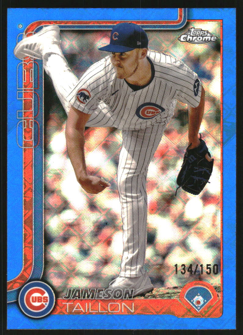 2025 Topps Chrome Logofractor Blue Refractors #33 Jameson Taillon /150
