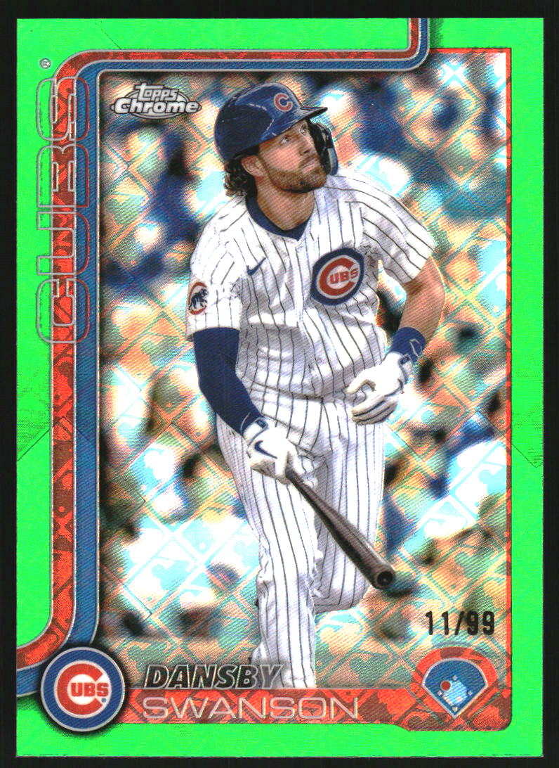 2025 Topps Chrome Logofractor Green Refractors #215 Dansby Swanson