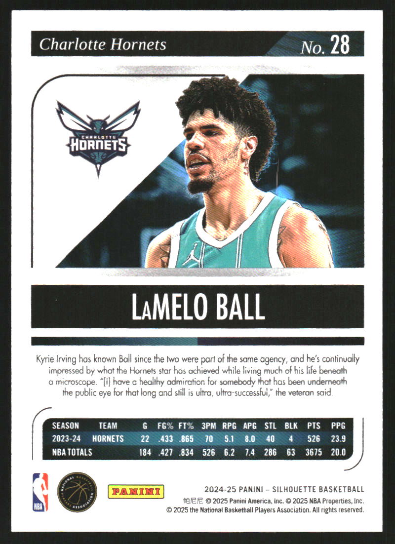 2024-25 Panini Silhouette #28 LaMelo Ball