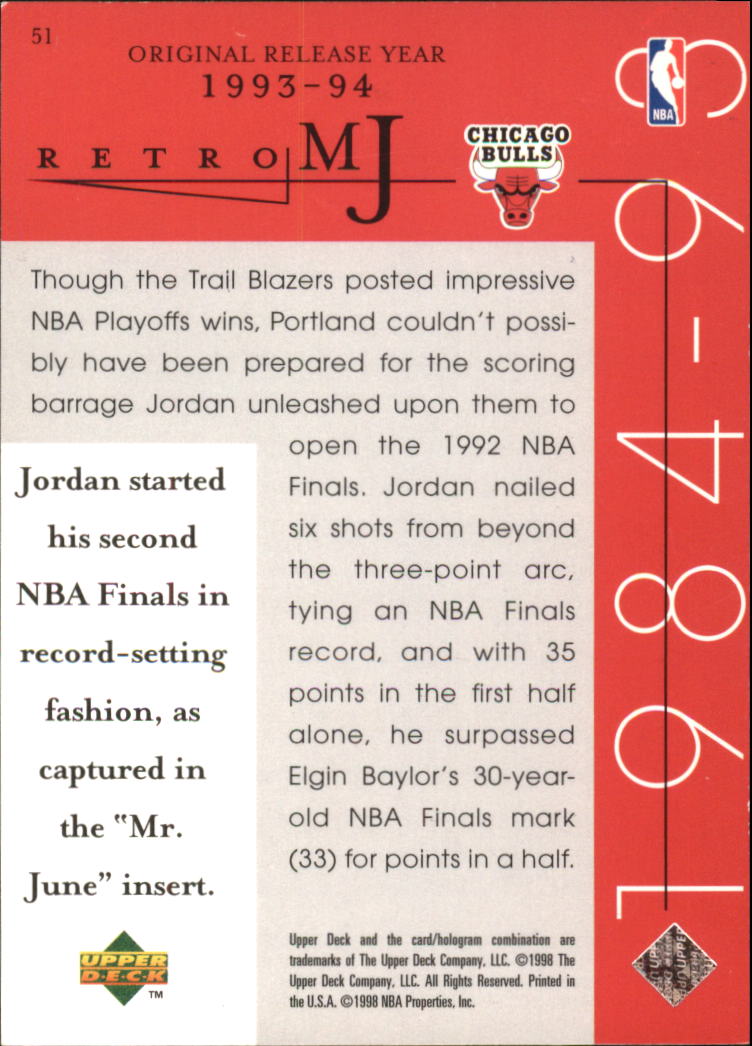 Upper Deck 1994 #MJR1 Michael Jordan – Mr. B's Collection