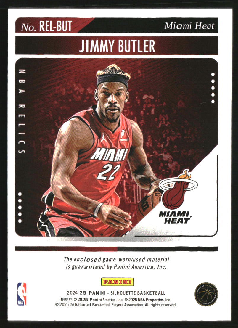 2024-25 Panini Silhouette NBA Relics #29 Jimmy Butler III on Fanatics  Collect, image size:804x1108