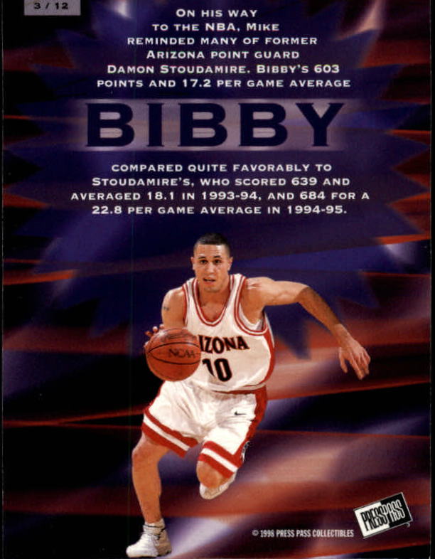 1998 Press Pass Fastbreak #FB3 Mike Bibby back image