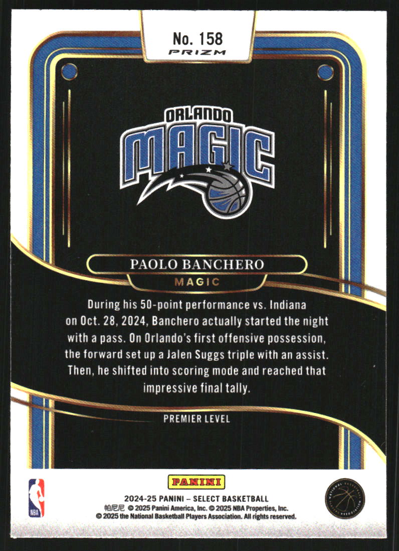 2024-25 Select Blue Cracked Ice Prizms #158 Paolo Banchero