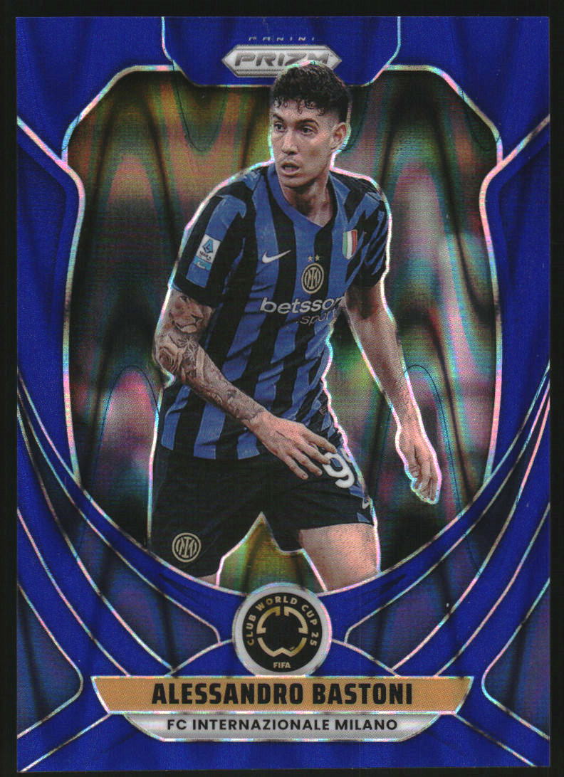 2025 Panini Prizm FIFA Club World Cup Prizms Blue Seismic #86 Alessandro Bastoni /275