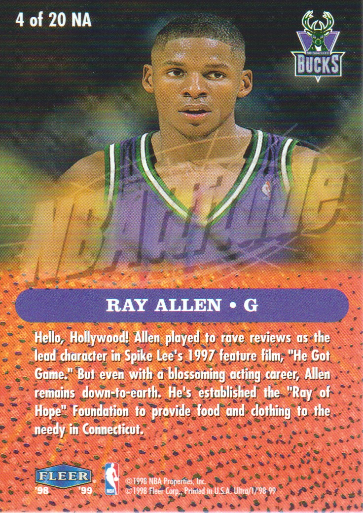 1998-99 Ultra NBAttitude #4 Ray Allen back image
