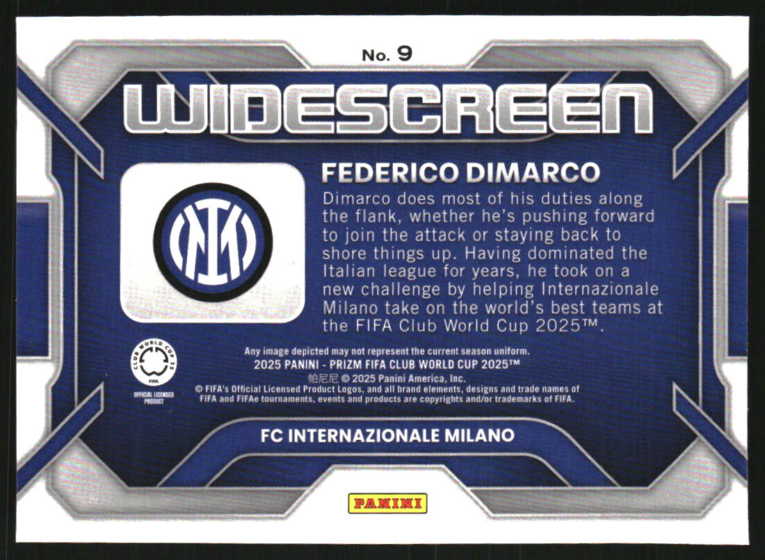 2025 Panini Prizm FIFA Club World Cup Widescreen #9 Federico Dimarco