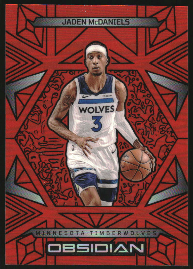 2024-25 Panini Obsidian Electric Etch Orange Flood #49 Jaden McDaniels /125