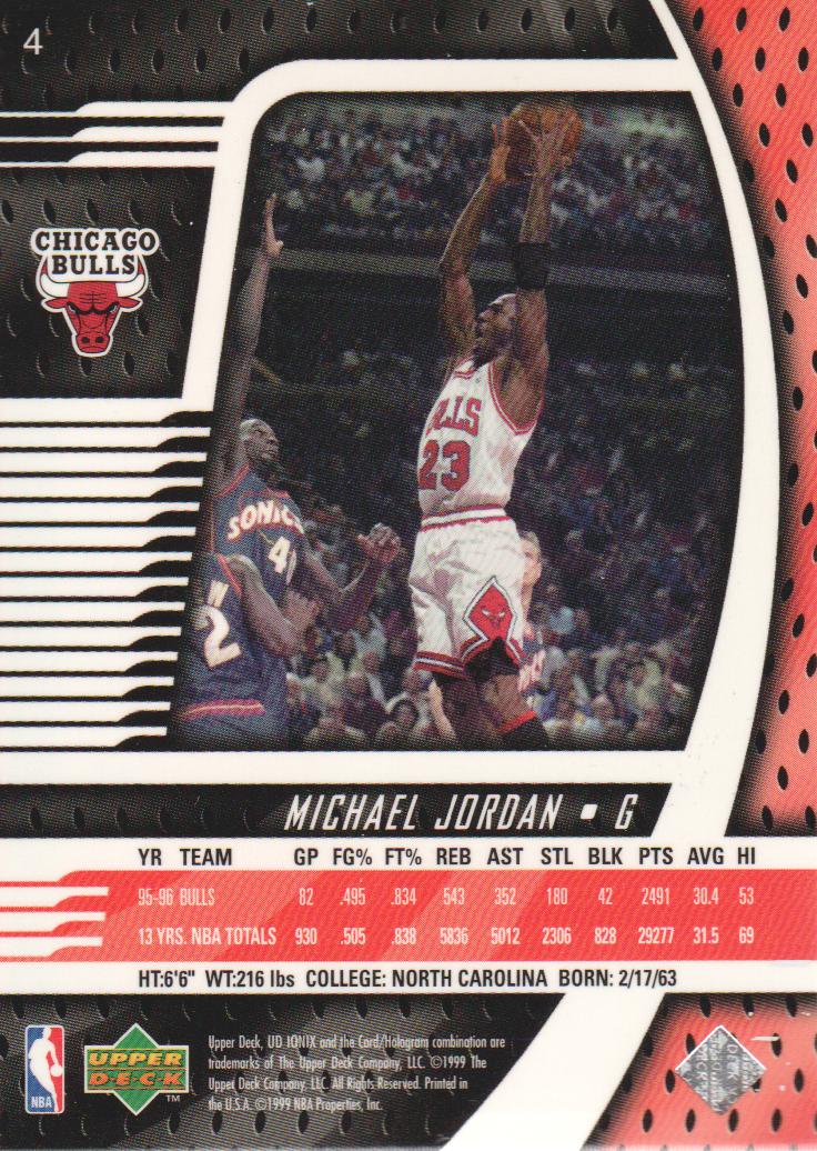 1998-99 UD Ionix #4 Michael Jordan back image