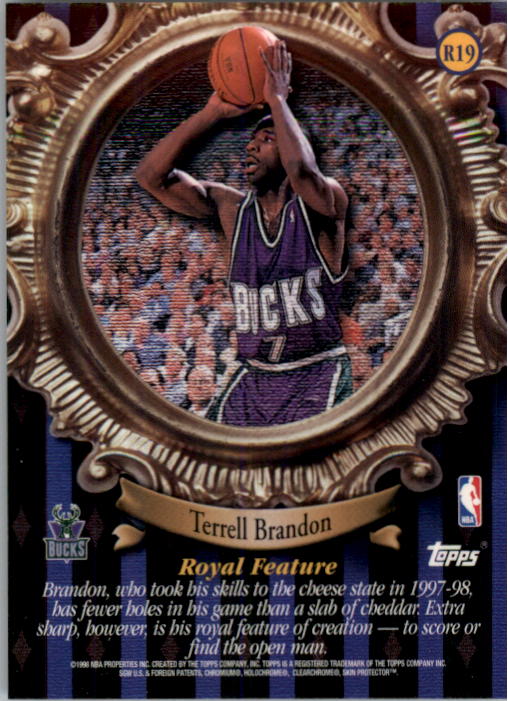 1998-99 Topps Roundball Royalty #R19 Terrell Brandon back image