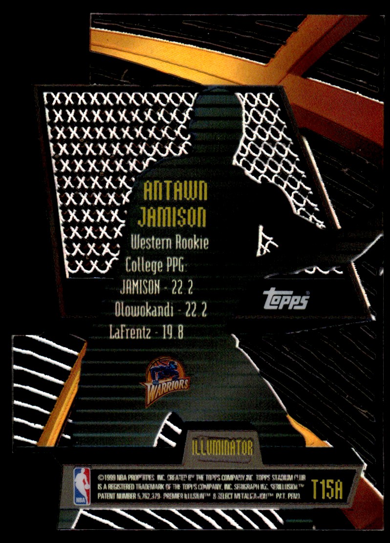 1998-99 Stadium Club Triumvirate Illuminator #T15A Antawn Jamison back image