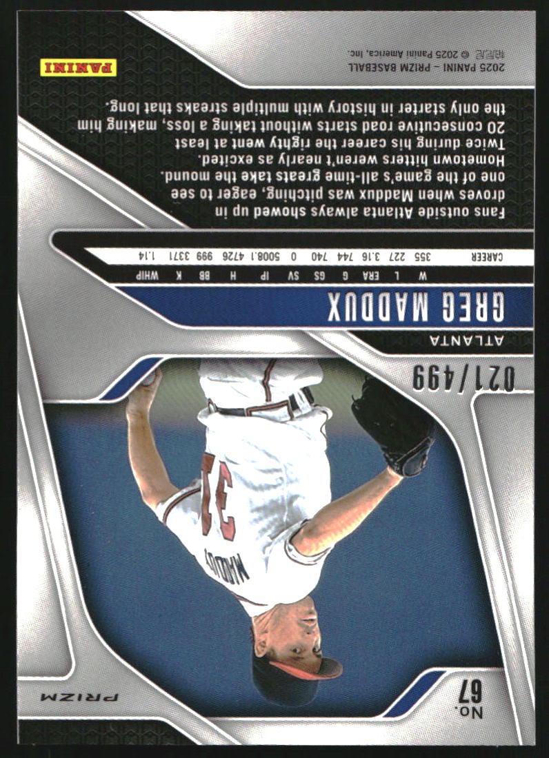 2025 Panini Prizm Prizms Pulsar #67 Greg Maddux