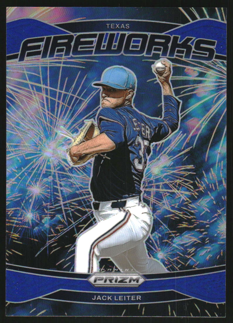2025 Panini Prizm Fireworks Prizms Blue #7 Jack Leiter /99