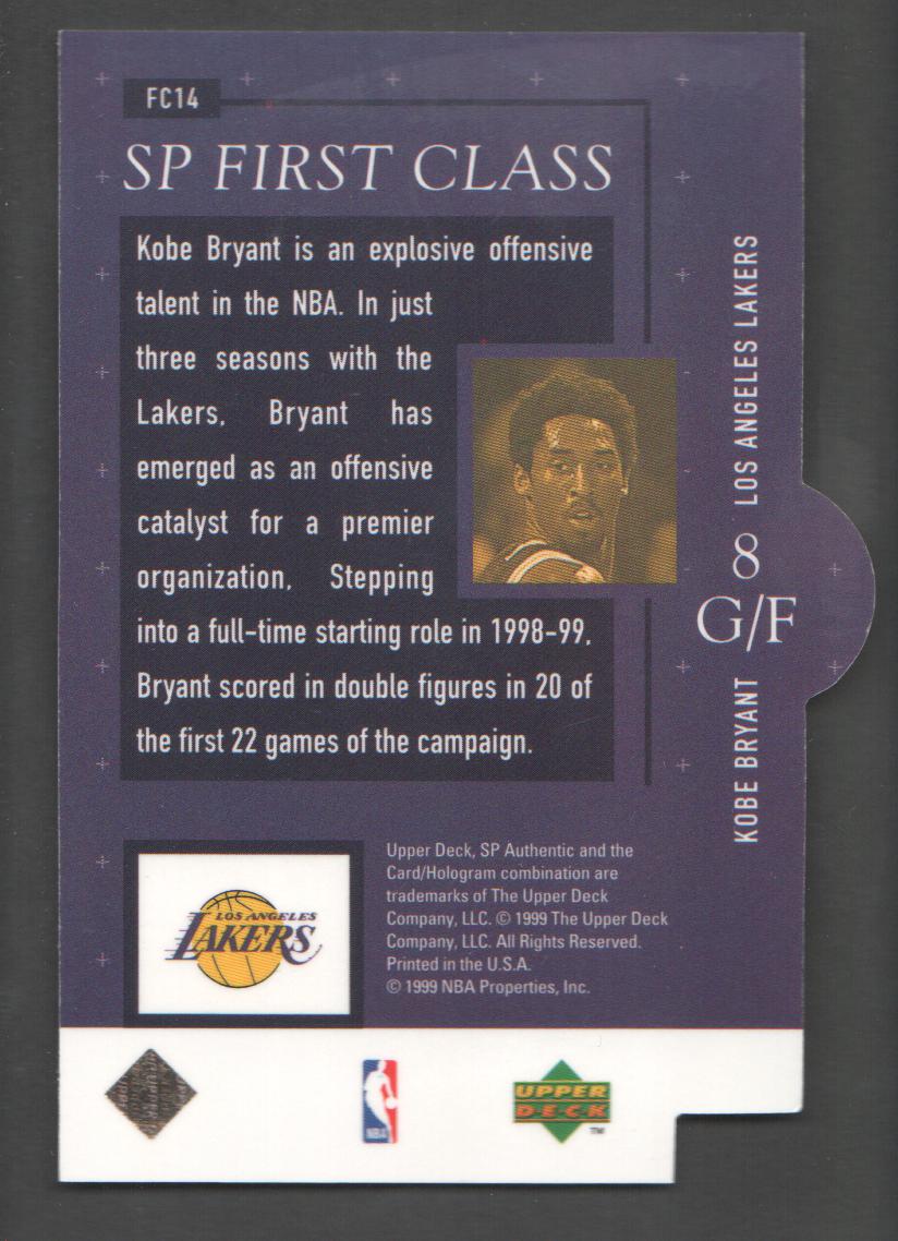 1998-99 SP Authentic First Class #FC14 Kobe Bryant back image