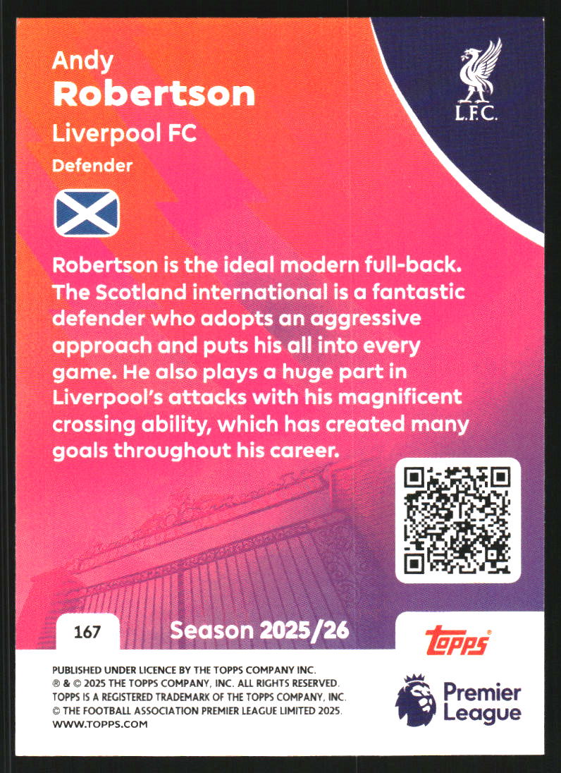 2025-26 Topps English Premier League #167 Andy Robertson