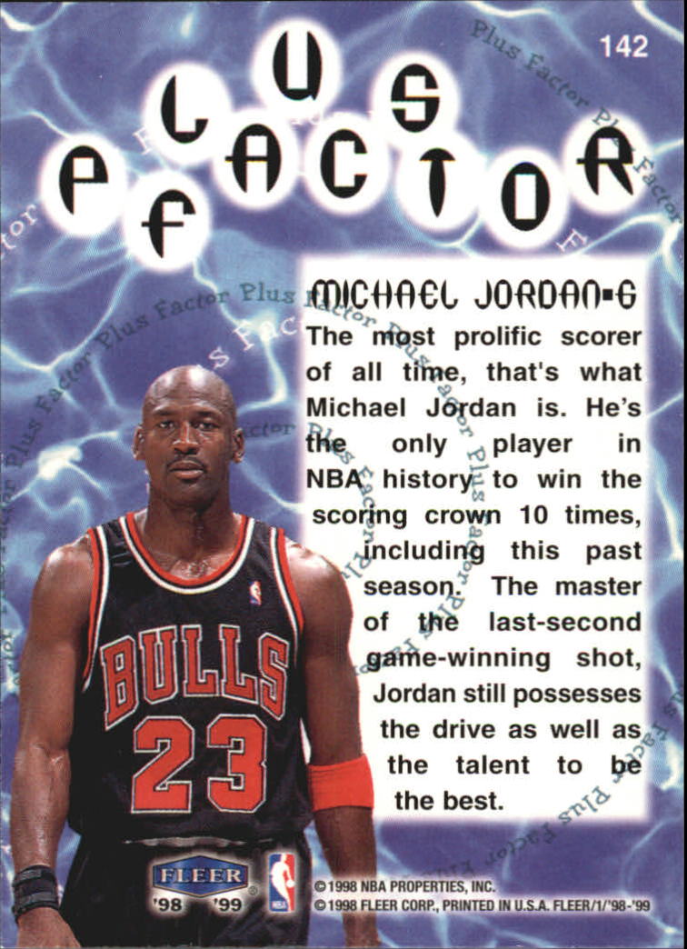 1998-99 Fleer #142 Michael Jordan PF back image