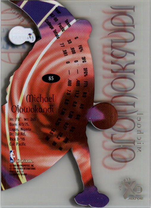1998-99 E-X Century #85 Michael Olowokandi RC back image