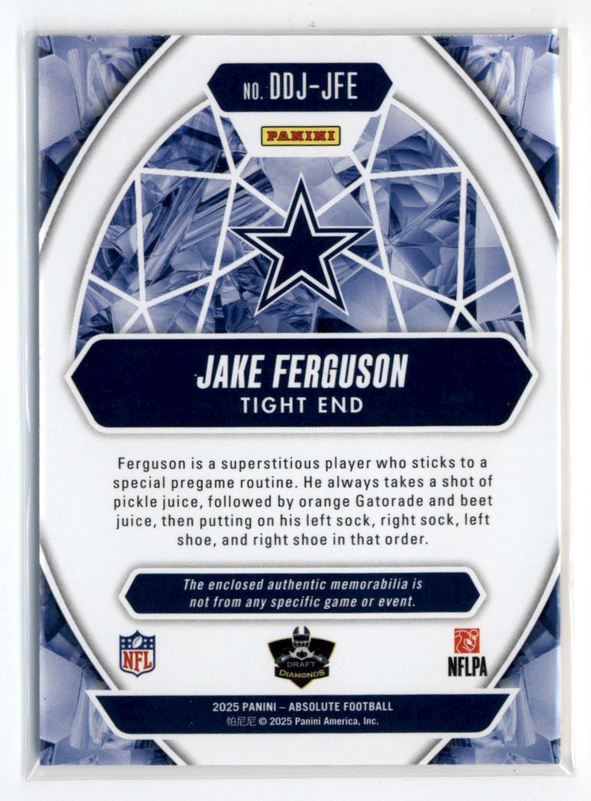 2025 Absolute Draft Diamonds Jerseys #13 Jake Ferguson back image