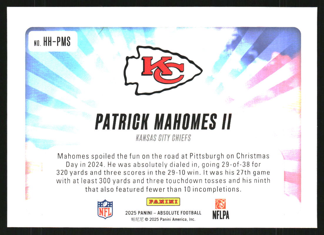 2025 Absolute Hog Heaven #13 Patrick Mahomes II