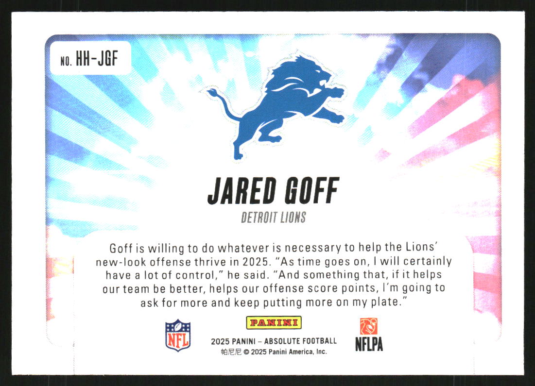 2025 Absolute Hog Heaven #19 Jared Goff